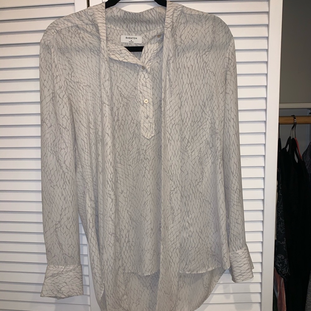 Barely worn Babaton snakeskin blouse!